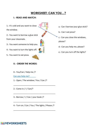 Making questions with Can