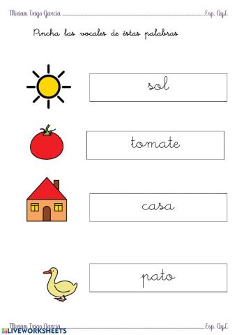 Pincha en las vocales