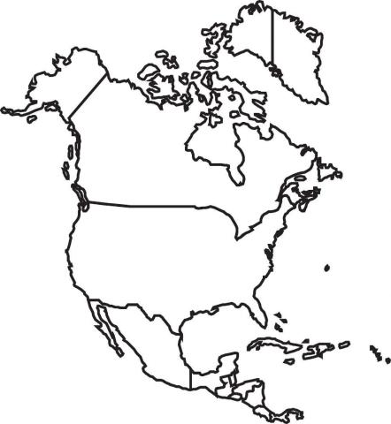 Mapa político de América del norte