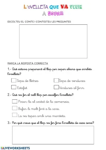 Comprensió oral-L'ovelleta que va venir a sopar