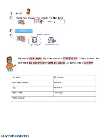 Jack's personal info