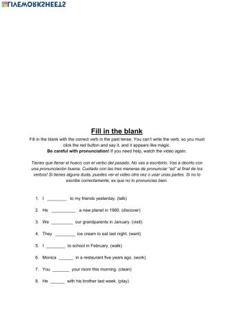 Pronunciation: regular past tense verbs