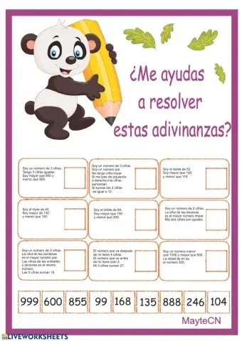 Adivinanzas de números