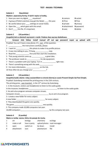 TEST - NAUKA I TECHNIKA