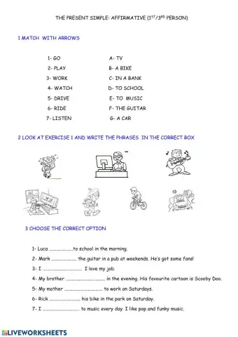 the present simple: affirmative 1st and 3rd persons