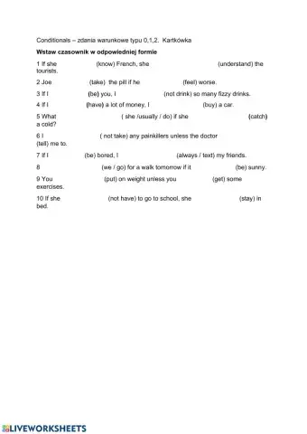 Zdania warunkowe.