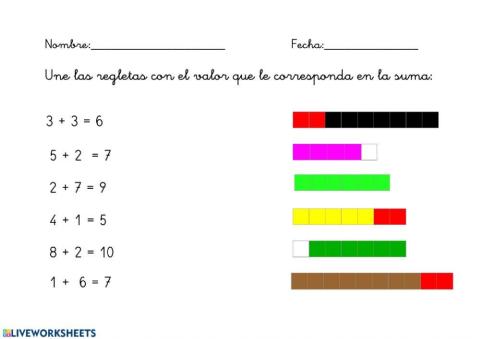 Regletas, sumas