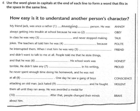 Word formation-Personality