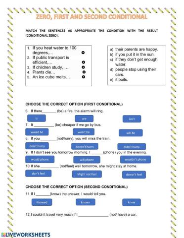 Zero, first and second conditional