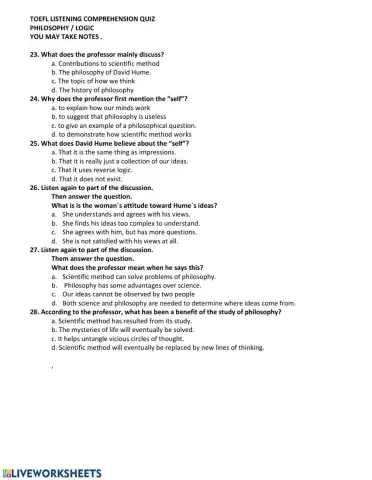 Toefl listening comprehension practice