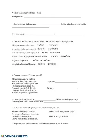 William Shakesoeare, Romeo i Julija