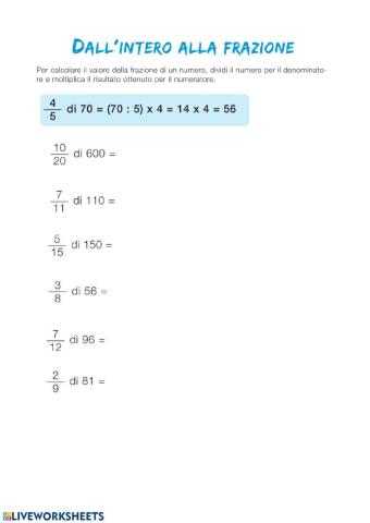 Dall' intero alla frazione e viceversa