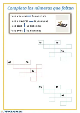 Completa los números que faltan