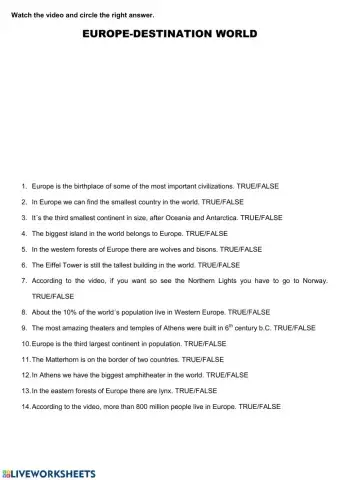 Europe-destination world