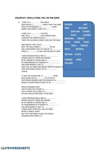 Viva la vida. coldplay. song