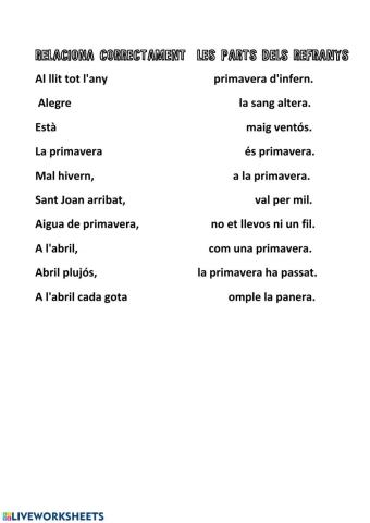 Refranys de la primavera