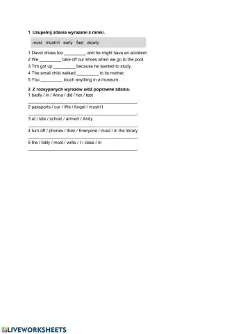 Steps Plus klasa 6 unit 5 must-adverbs
