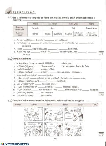 Presente de Indicativo -verbos regulares