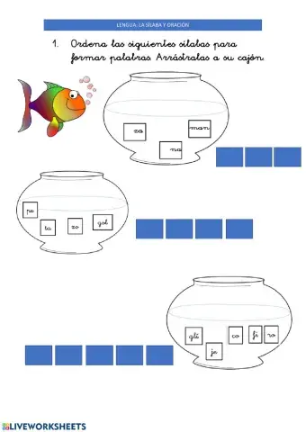 16abril Ordenar sílabas y oraciones
