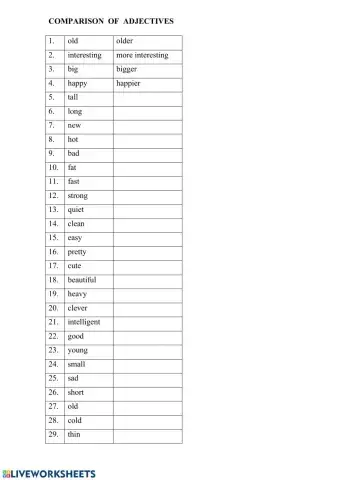 Comparison of Adjectives