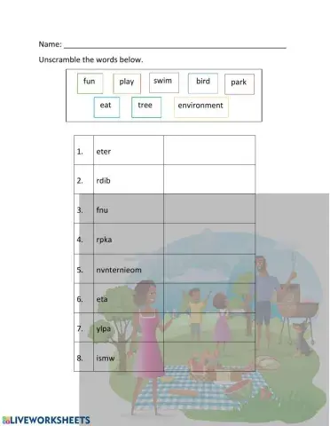 Environment Unscramble