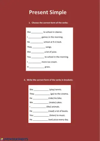 Present simple - pronouns