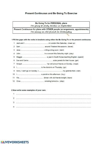 Present continuous for future vs Going to