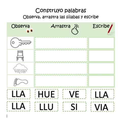 Forma palabras con sílabas