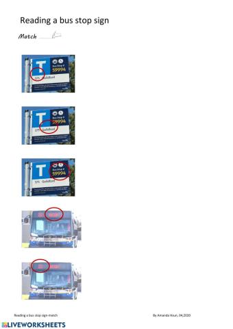 Transportation-reading a bus stop sign