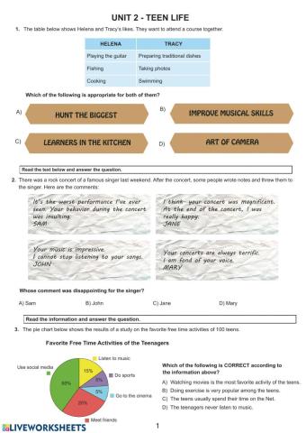 Teen Life (Örnek Sorular Derlemesi)