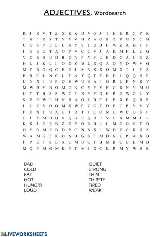 Adjectives-wordsearch