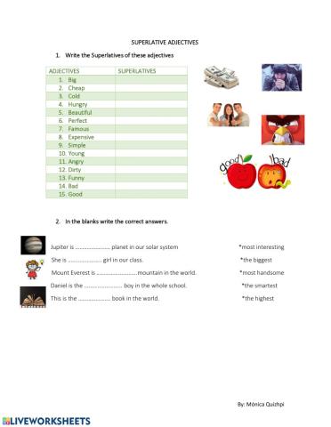 Superlative adjectives