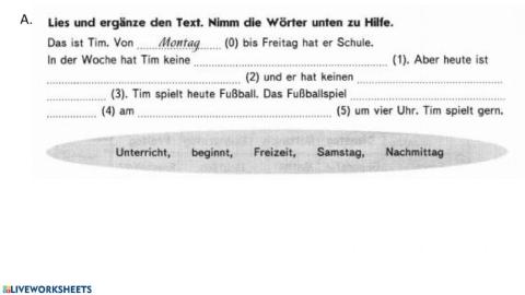 Uhrzeit- Familie- Verben