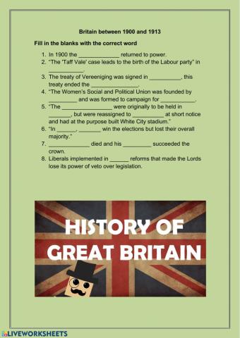 Britain between 1900 and 1913