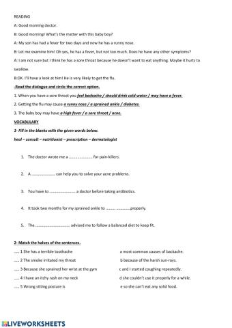 Healt Problems 'Reading and Grammar'