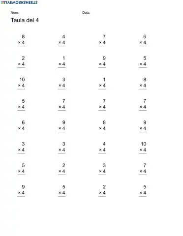 Taula del 4