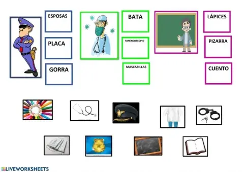 ASOCIACIÓN profesiones y utensilios