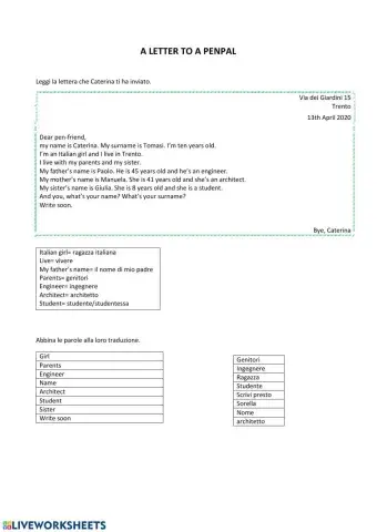 Introducing myself - a letter to a penpal