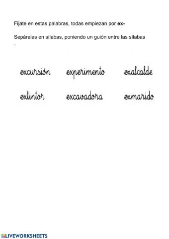Palabras con ex-