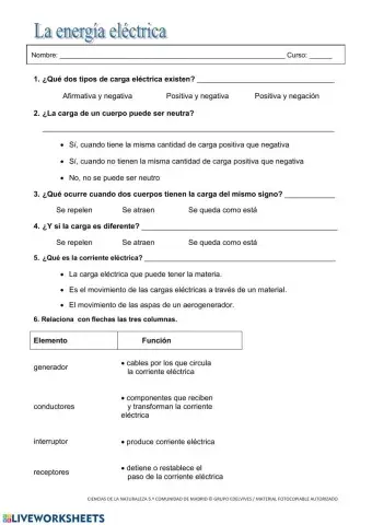 La energía eléctrica