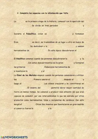 Resumen La Prehistoria