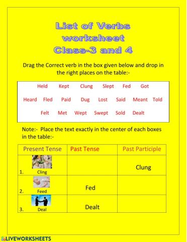 List of verbs part-3