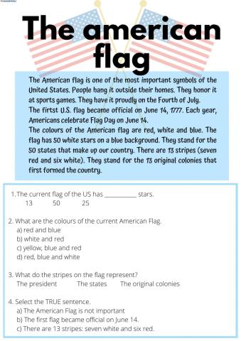 Reading: the american flag