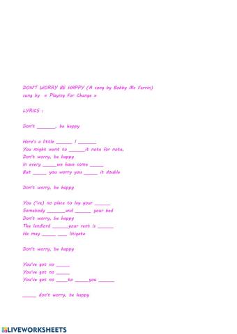 Don't worry be happy