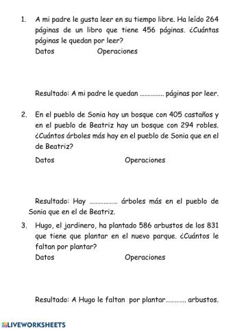 Problemas 2º primaria