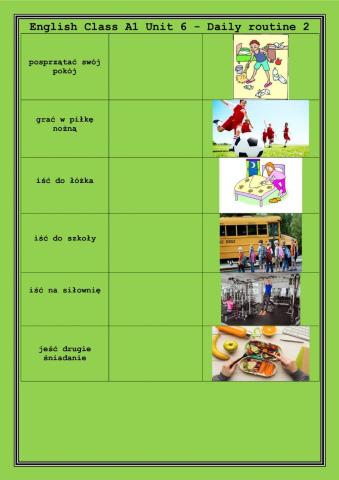 My daily routine - English Class A1 Unit 6 part2