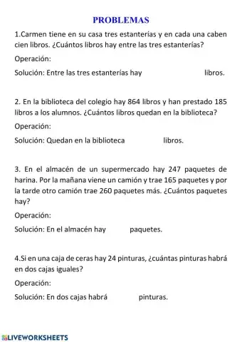 Problemas 2º Primaria.