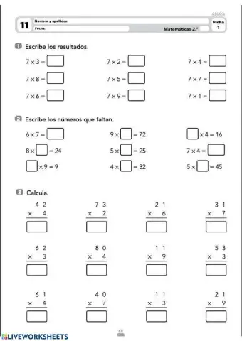 Multiplicación en vertical