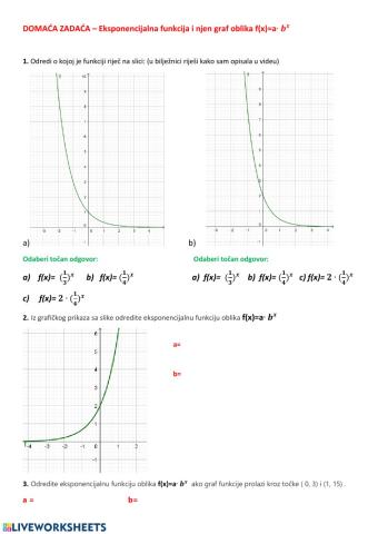 Graf eksponencijalne funkcije 2