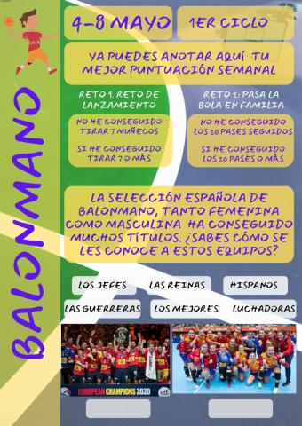 Reto balonmano 1er ciclo